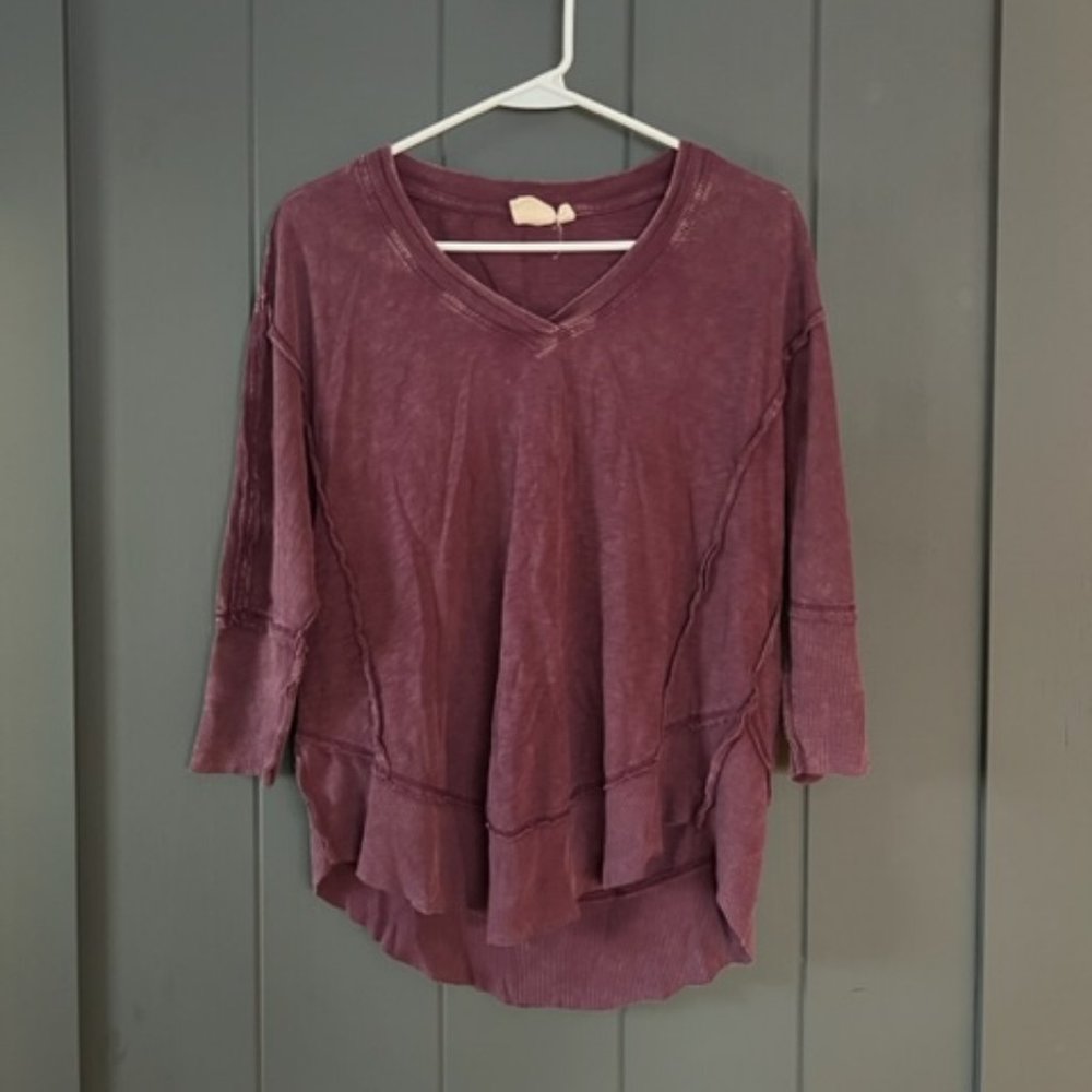 White Crow Burgandy Long Sleeve Tee